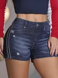 Short Sexy Pit Bull Jeans Confortável com Lateral Personalizada