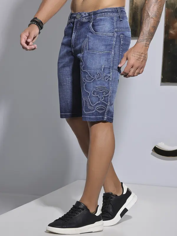 Bermuda Masculina com Bordado Lateral Estiloso Pit Bull Jeans