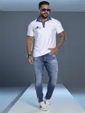 POLO MASCULINA CONFORTÁVEL E SOFISTICADA COM LOGOMANIA PIT BULL JEANS