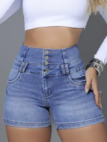 SHORT CINTURA PERFEITA PIT BULL JEANS REFINADA E ESTILO EMPINA BUMBUM