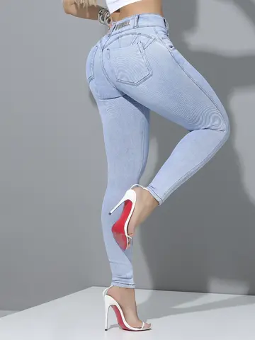 CALÇA SKINNY PIT BULL JEANS SOFISTICADA E MODELADORA COM CÓS FLEXÍVEL