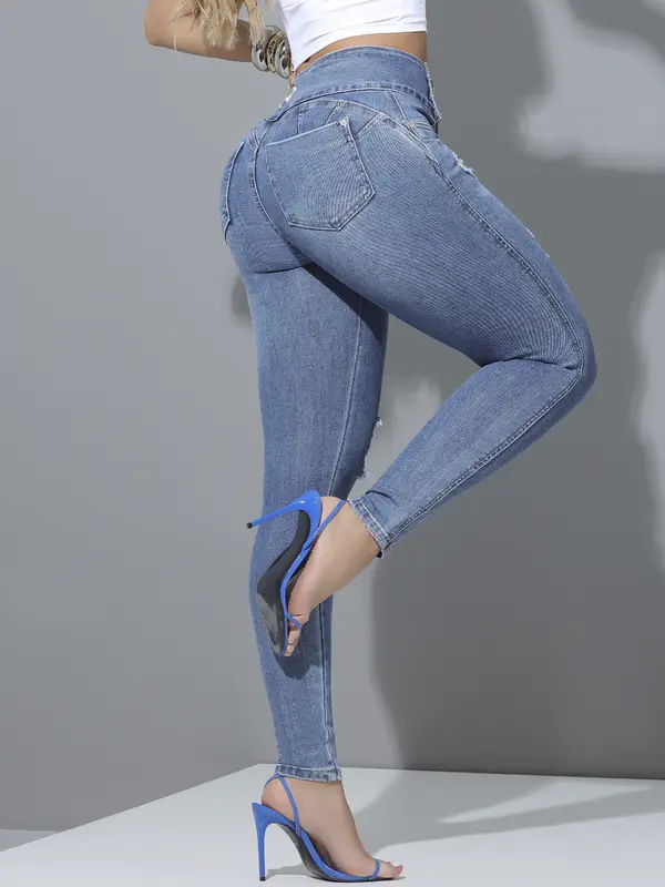 CALÇA SKINNY FEMININA PIT BULL JEANS MODELADORA E CASUAL COM CÓS LARGO
