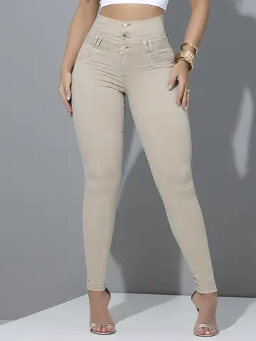 CALÇA CINTURA PERFEITA PIT BULL JEANS COM MODELAGEM ELEGANTE