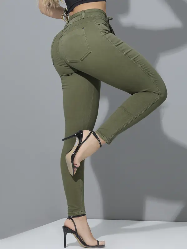 CALÇA JOGGER FEMININA PIT BULL JEANS CONFORTÁVEL E MODELADORA COM CORDÃO