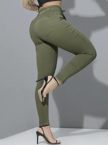 CALÇA JOGGER FEMININA PIT BULL JEANS CONFORTÁVEL E MODELADORA COM CORDÃO