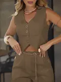 CONJUNTO COLETE E SHORT SOFISTICADO COM CINTO EMPÓRIO PIT BULL