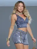 Cropped Jeans Modelador e Confortável Personalizado Pit Bull Jeans