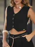 CONJUNTO COLETE E CALÇA ELEGANTE EMPÓRIO PIT BULL COM CINTO BRILHOSO