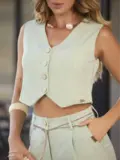 CONJUNTO COLETE E CALÇA ELEGANTE EMPÓRIO PIT BULL COM CINTO BRILHOSO