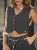 CONJUNTO COLETE E CALÇA ELEGANTE EMPÓRIO PIT BULL COM CINTO BRILHOSO