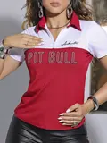 Polo Feminina Slim e Confortável com Estampa Logomania Pit Bull Jeans
