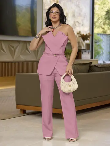 Conjunto Calça e Blusa Sofisticada e Delicada Empório Pit Bull