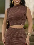 CONJUNTO BLUSA E SAIA MIDI COM FENDA REFINADA E ELEGANTE EMPÓRIO PIT BULL