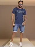 Camiseta Gola O Sofisticada com Logomania Metalizada Pit Bull Jeans