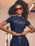 Cropped Fashion e Estiloso com Estampa em Relevo Pit Bull Jeans