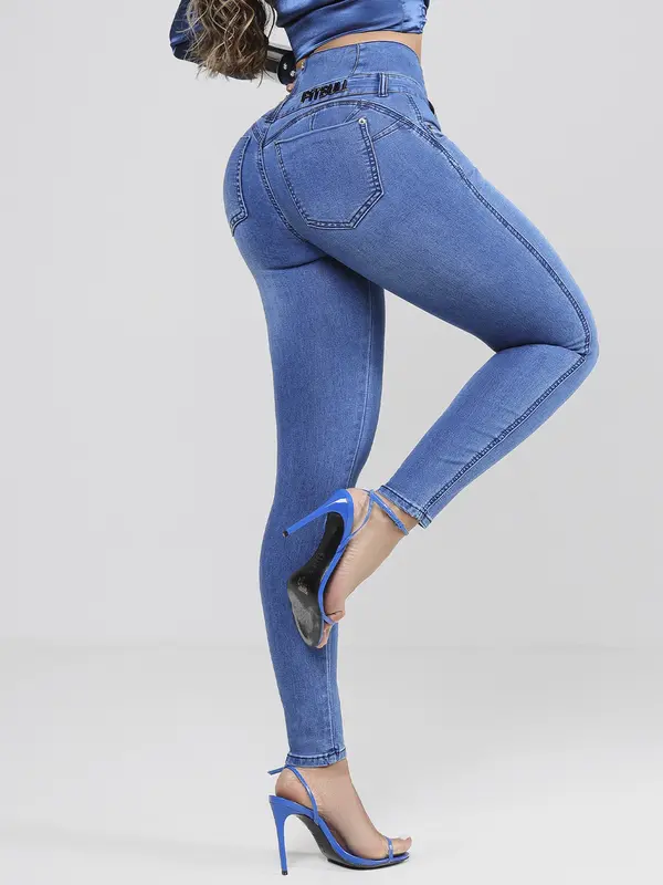 CALÇA CINTURA PERFEITA LAVADO MÉDIO PIT BULL JEANS MODELADORA
