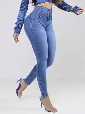 CALÇA CINTURA PERFEITA LAVADO MÉDIO PIT BULL JEANS MODELADORA