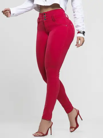 Calça Cós Largo Vermelha Pit Bull Jeans Confortável e Elegante