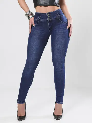 Calça Cós Largo Lavado Escuro Pit Bull Jeans com Modelagem Ajustada e Confortável