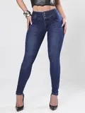 Calça Cós Largo Lavado Escuro Pit Bull Jeans com Modelagem Ajustada e Confortável