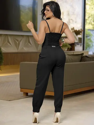 CONJUNTO CALÇA E CROPPED ELEGANTE COM TOQUE SUAVE EMPÓRIO PIT BULL