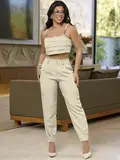 CONJUNTO CALÇA E CROPPED ELEGANTE COM TOQUE SUAVE EMPÓRIO PIT BULL