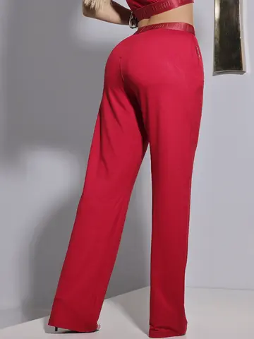 Calça Pantalona Vermelha Sofisticada com Elástico Personalizado Pit Bull Jeans