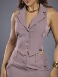 Conjunto Feminino Calça e Colete Elegante Empório Pit Bull
