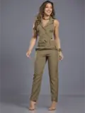 Conjunto Feminino Calça e Colete Elegante Empório Pit Bull