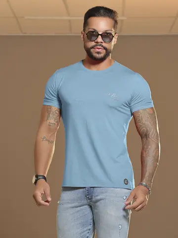 Camiseta Masculina Gola O Sofisticada e Casual Pit Bull Jeans