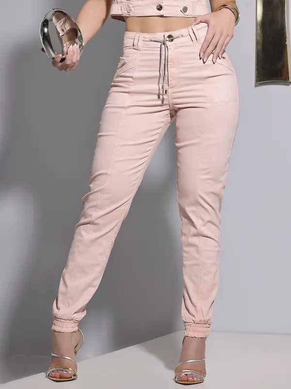 Calça Jogger Color Pit Bull Jeans Confortável e Estilosa com Cordão de Strass