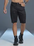 Bermuda Masculina Preta Estilosa e Casual com Elástico Lateral Pit Bull Jeans