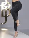 Calça Skinny Hot Pants Pit Bull Jeans Elegante com Bordado Lateral