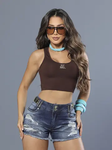 Short Soltinho Pit Bull Jeans Estiloso com Estilo Destroyed
