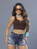 Short Soltinho Pit Bull Jeans Estiloso com Estilo Destroyed