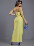 Vestido Longo Empório Pit Bull Elegante e Sofisticado com Fenda Lateral