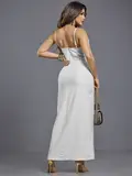 Vestido Longo Empório Pit Bull Elegante e Sofisticado com Fenda Lateral