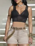 Short Hot Pants Sofisticado com Cinto Personalizado Pit Bull Jeans