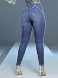 Calça Skinny Cintura Alta Modeladora com Lavado Médio Pit Bull Jeans