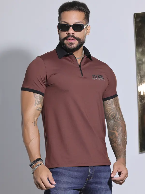 Polo Masculina Pit Bull Jeans Sofisticada e Estilosa com Detalhes em Relevo