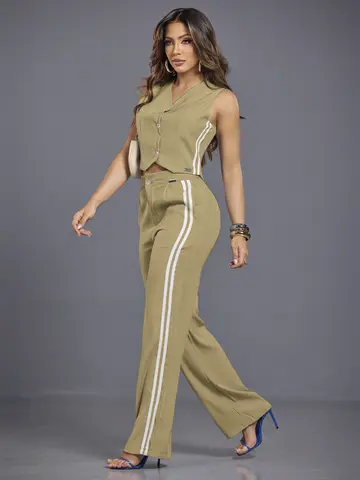 Conjunto Calça e Colete com Alfaiataria Elegante e Sofisticado Empório Pit Bull