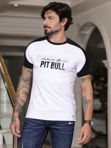 Camiseta Masculina Autêntica e Sofisticada com Estampa Metalizada Pit Bull Jeans