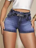 Short Clochard Confortável com Cinto e Lavado Médio Pit Bull Jeans