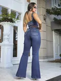 Calça Flare Modeladora e Sofisticada com Cós Personalizado Pit Bull Jeans