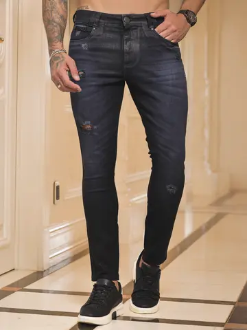 Calça Masculina Confortável e Estilosa com Lavado Escuro Pit Bull Jeans