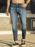 Calça Masculina Sofisticada com Lavado Escuro e Logomania Lateral Pit Bull Jeans
