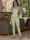 Conjunto Calça e Blusa Elegante Empório Pit Bull com Modelagem Elegante e Casual