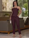 Conjunto Calça e Blusa Elegante Empório Pit Bull com Modelagem Elegante e Casual
