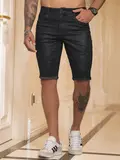 Bermuda Masculina Elegante com Puídos e Lateral Personalizada Pit Bull Jeans