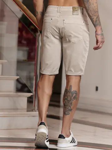 Bermuda Masculina Collor Estilosa com Cordão e Relevo Lateral Pit Bull Jeans